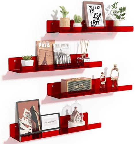 upsimples 4 Pcs 15" Acrylic Shelves by upsimples