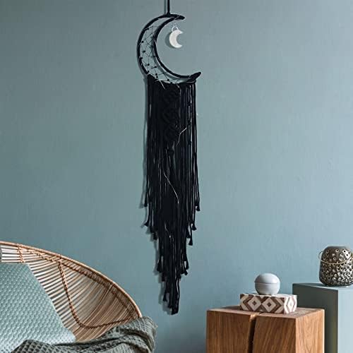 Black Macrame Moon Dream Catcher - Image 4