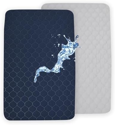 david's kids 2 Pack 38''x25'' Waterproof Mini Crib Mattress Protector, Fitted by davidskids