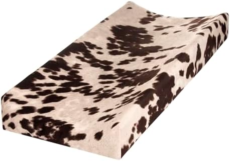 Western Cowboy Changing Pad Cover Super Soft Brown Cowhide by Unknown