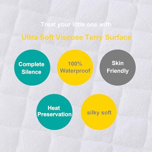 Zippered Crib Mattress Protector Waterproof, 6-Sided Encasement, 2 Pack - Image 3