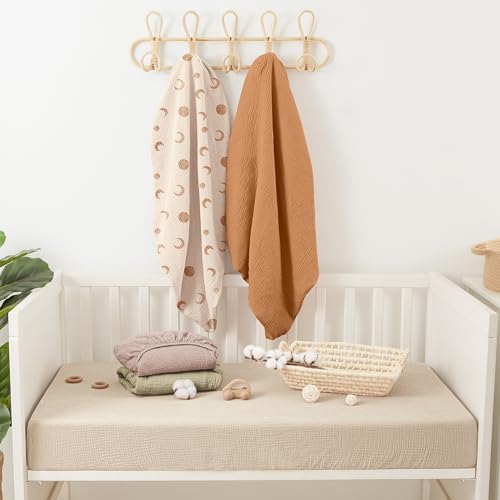 Bearmoss Muslin Crib Sheets 100% Cotton Baby Bed Sheets Soft&Breathable Nursery - Image 6