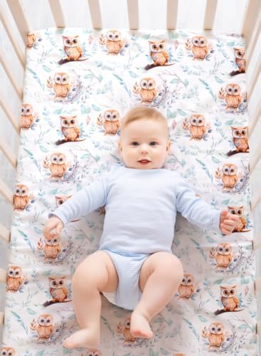 4 Pack Woodland Forest Animals Wood Neutral Unisex Fitted Baby Crib Sheets Set - Image 4