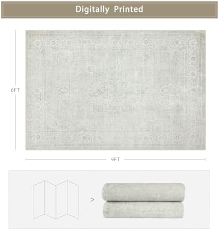 6x9 Washable Area Rugs for Living Room, Dining Room - Image 2