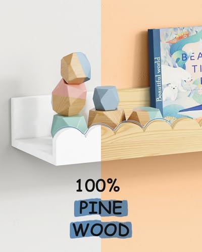 White Scalloped Nursery Floating Shelves - Image 7