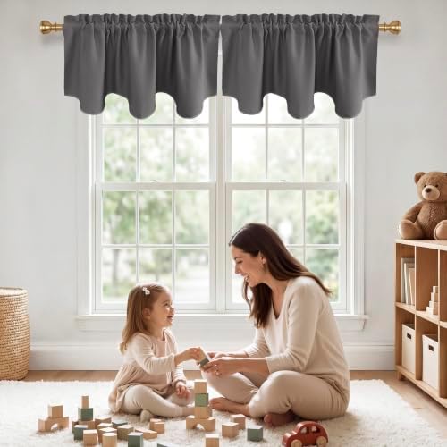 NICETOWN Grey Blackout Valance Curtain by NICETOWN