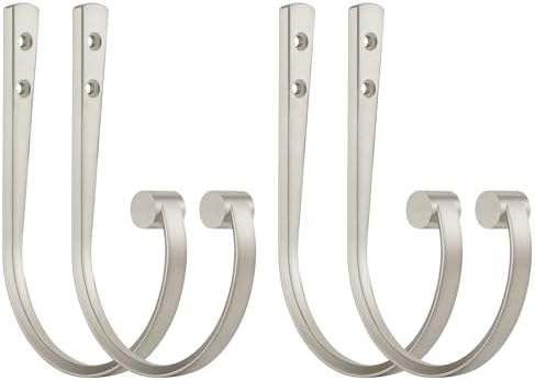 Curtain Holdbacks 4pcs, Brushed Nickel Barrel Zinc Alloy Curtain Tiebacks by Mayrhyme
