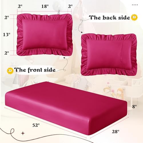 KKJIAF 3 Piece Hot Pink Toddler Sheet Set - Image 5