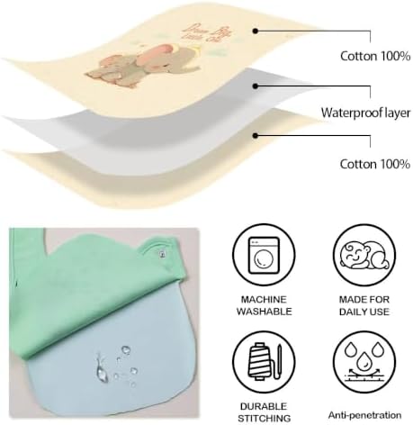 Maiwa 6 Pack Waterproof Cotton Baby Bibs - Image 4