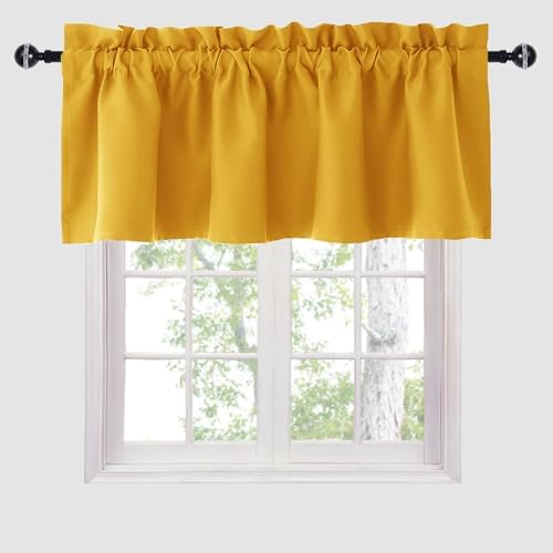 Hiasan Yellow Valance Curtains for Window 60 x 18 Inches 1 Panel by Hiasan