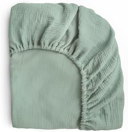 mushie Extra Soft Muslin Fitted Crib Sheet | 192 Thread Count | 28"x 52" by mushie