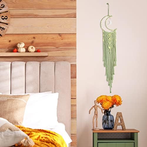 Boho Macrame Wall Hanging, Crochet Moon Star Dream Catcher - Image 5