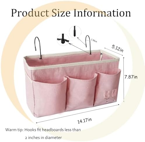 Bedside Caddy, Bedside Hanging Storage Organizer forBunk and Hospital Beds - Image 2