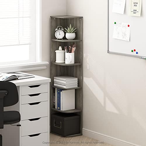 Furinno PASIR Book Shelf, 5-Tier Corner Bookshelf - Image 2