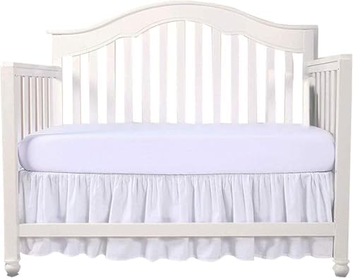 Crib Bed Skirt 28” x 52” with 14” Drop – Split Corners Dust Ruffle, Microfiber by Unknown