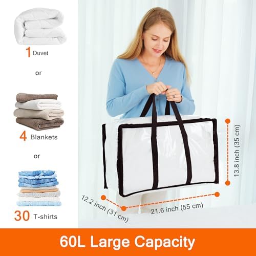 Vieshful 5 Pack Clear Clothes Storage Bags - Image 2