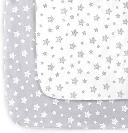 Pack and Play Sheets, Mini Crib Sheets, Stretchy Playard Fitted Sheet by Moonsea