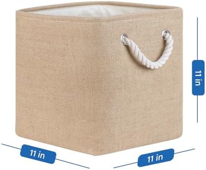 Temary Cube Storage Bins 11 Inch Fabric Storage Baskets 4 Pack Collapsible - Image 7