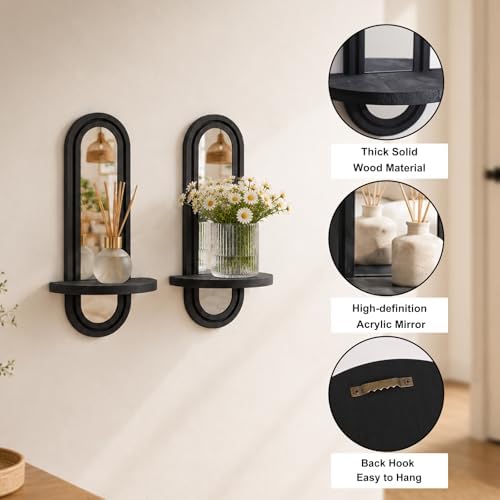 Artilady Floating Shelves with Arched Mirror - Image 4