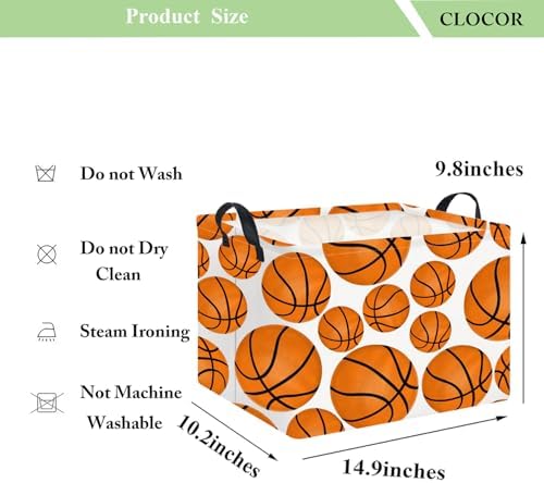 CLOCOR Rectangular Basketball Print Storage Basket Empty, Gift Basket, Books Box - Image 6