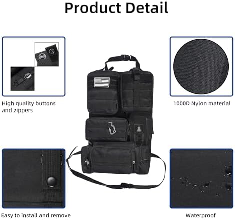 Tactical Car Seat Back Organizer, Tactical Molle Seat Back Organizer - Image 4