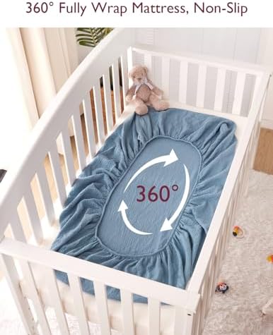 Momcozy Mini Crib Sheets 38"x26", Pack and Play Sheet - Image 6