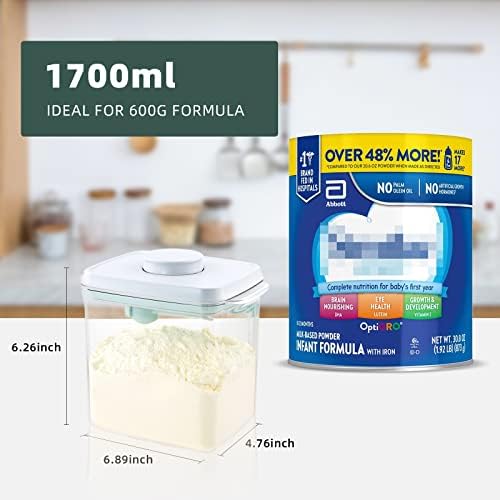 Formula Container, 1700ml Airtight Pop-Top Milk Powder Canister - Image 6