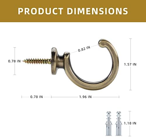 DeSS 2 Pack Curtain Holdbacks Curtain Tiebacks Hooks Wall Mounted Curtain Hooks - Image 3