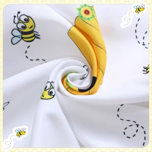 Peryiter 4 Pack Crib Sheets for Baby 52'' X 28" Yellow Bee Crib Sheet - Image 4