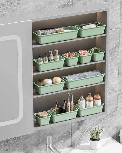 Canfanni 13 Pack Plastic Drawer Organizers Set, 3 Sizes Desk Drawer Organizer - Image 7