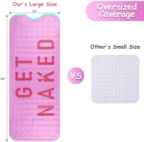 Bathtub Mat Non Slip, Get Naked Extra Long Bath tub Mat Shower Floor Mat - Image 2