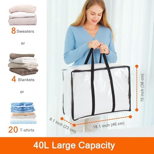 Vieshful 7 Pack Clear Clothes Storage Bags - Image 2