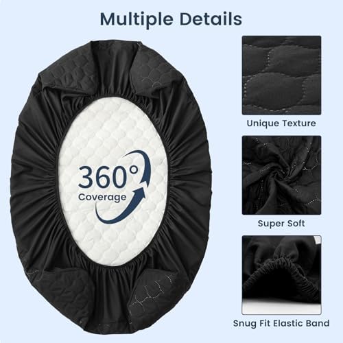 david's kids 2 Pack 38''x25'' Waterproof Mini Crib Mattress Protector, Fitted - Image 5