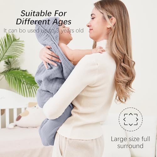 SWEET DOLPHIN Muslin Hooded Baby Bath Towels - Image 4