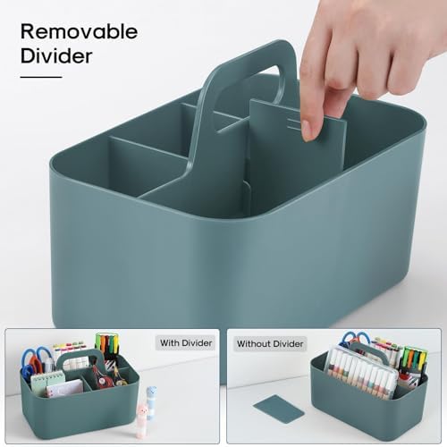Multiuse Caddy Organizer with Handle, Portable Divided Plastic Tote Bin - Image 6