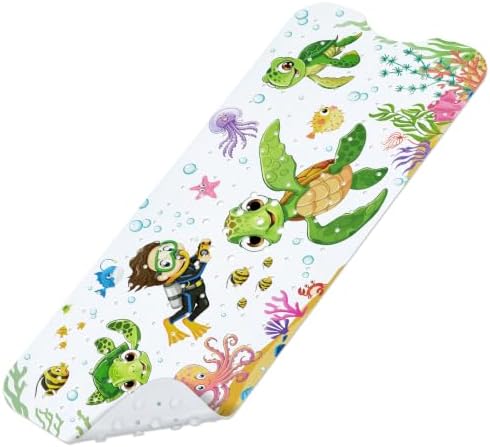 Baby Bathtub Mat Non Slip, Machine Washable, Sea Turtle by Omedecal