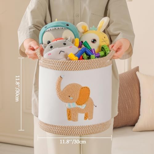 3-Piece Woven Baby Toy Baskets Laundry Hampers, Foldable Nursery Organizer - Image 6