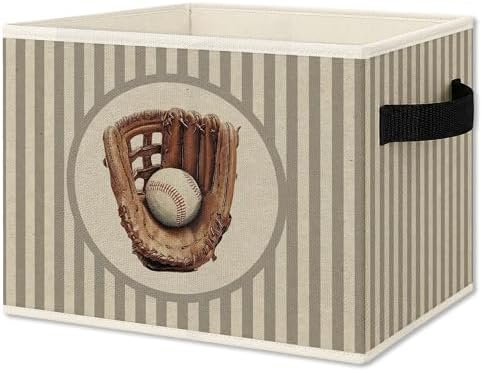 Vintage Baseball Nursery Foldable Storage Bins Box by Unknown