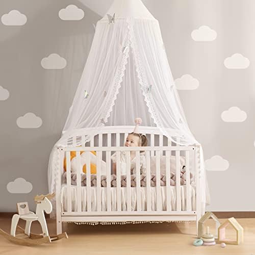 LOAOL Kids Bed Canopy with Lace Hanging Canopy Net by LOAOL