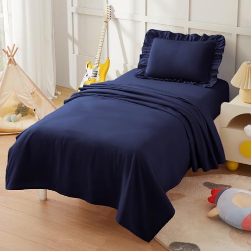 KKJIAF 3 Piece Navy Blue Toddler Sheet Set by KKJIAF