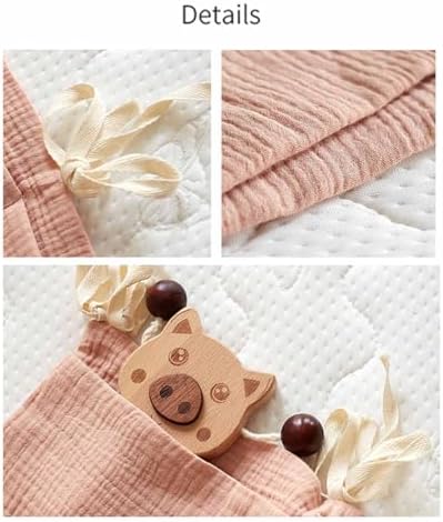 Cotton Baby Bedside Hanging Storage Bag, 2 Pockets Organizer - Image 7