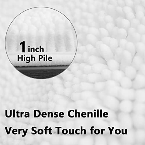 BOANKODU White Bathroom Rugs Sets 2 Piece, Soft Chenille Bath Mat Absorbent - Image 5