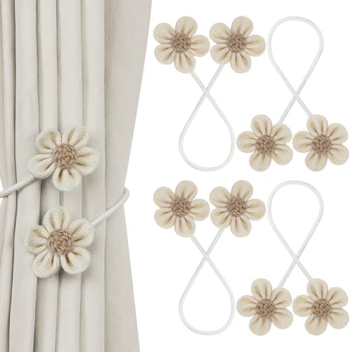 KLOGTSIND Flower Curtain Tiebacks, Decorative Curtain Holdbacks No Drill by KLOGTSINDDirect