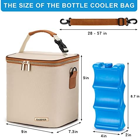 Breastmilk Cooler Bag with Ice Pack Fits 6 Baby Bottles Up to 9 Ounce, Baby - Image 5