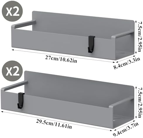 HuggieGems 4 Pack Dark Grey Magnetic Spice Rack Organizer - Image 7