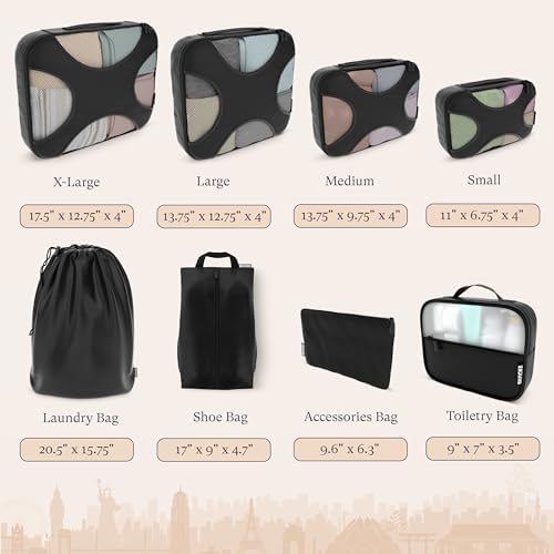 Shacke 8 Set Packing Cubes for Travel, Shoe & Toiletry Bags - Image 4