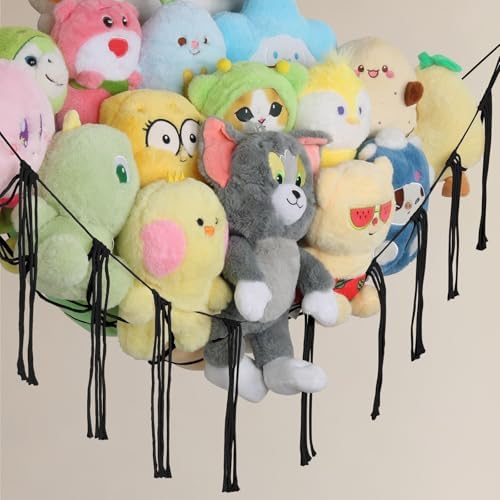 Stuffed Animal Storage Hammock Corner, 55 Inch Large No Drill Toy Net - Image 2