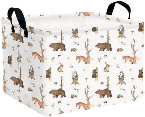 Kid Storage Basket Bear Deer Jungle Decor by ASKETAM