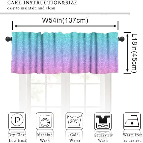 Fantasy Valances Curtains Princess Colorful Glitter Rainbow Pattern Window - Image 2