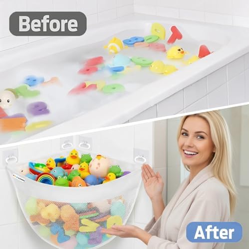 Bath Toy Storage Organizer for Bathtub – Large Mesh Bath Toy Holder & Bath Toy - Image 2